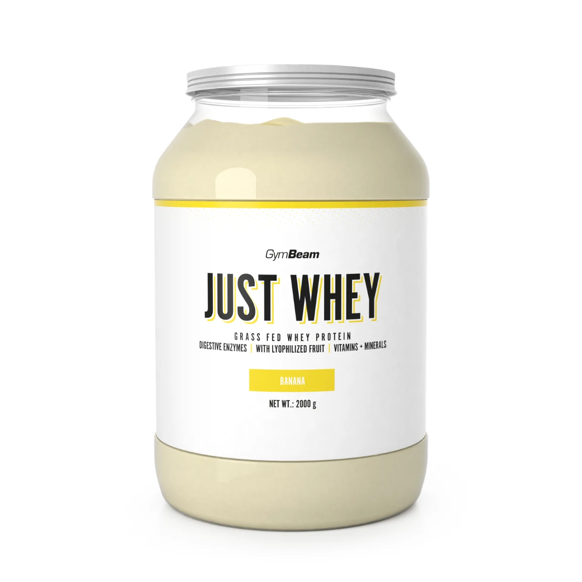 GymBeam Protein Just Whey - Smak: Banan | Waga: 2 g | Opakowanie: 2000 g · záber 1