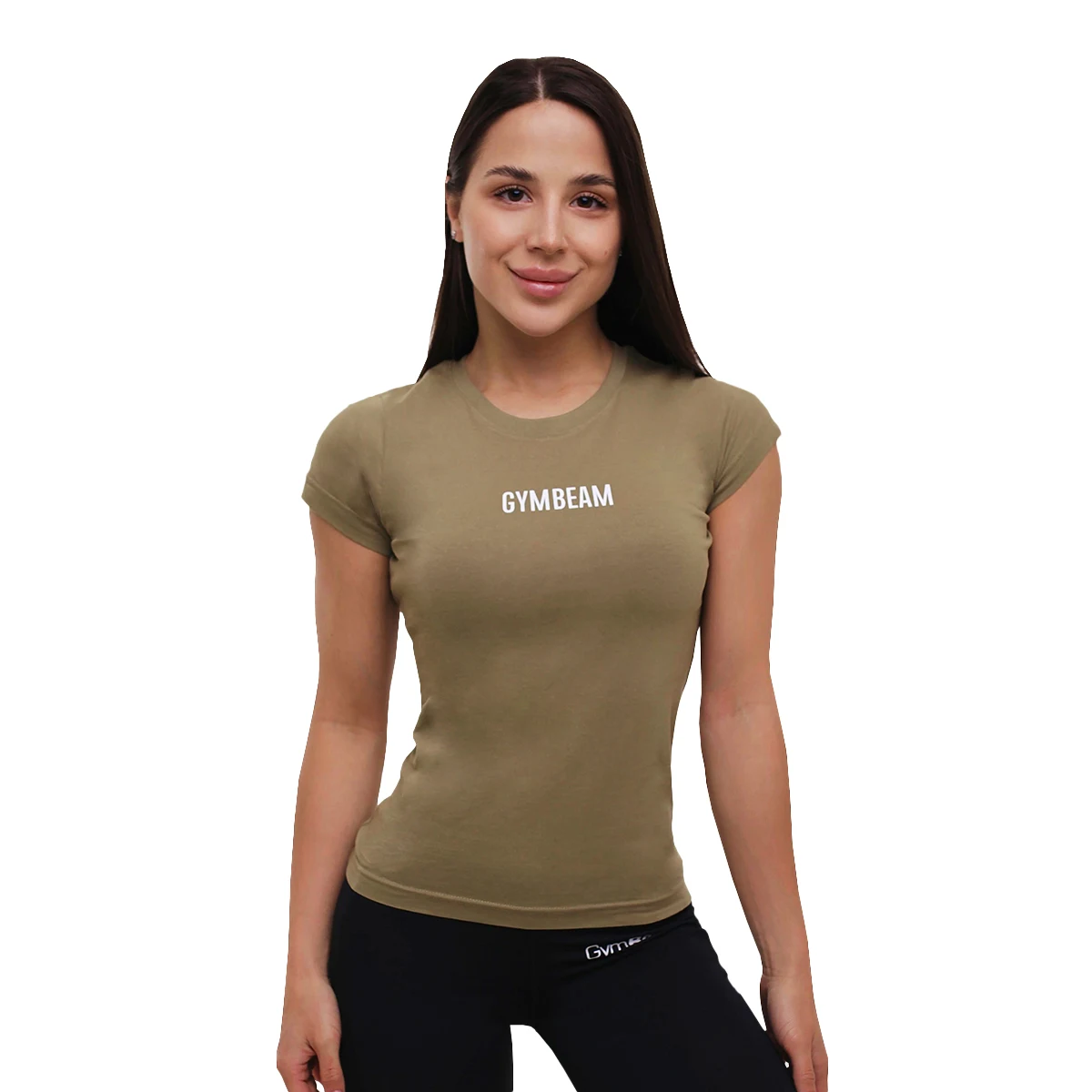 GymBeam Koszulka damska FIT Olive - Rozmiar: S | Kolor: Zielony | Waga: 0,11 g | Opakowanie: 10 · záber 5