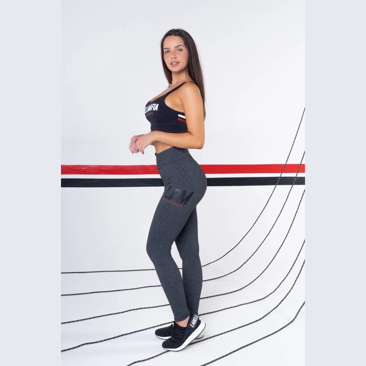 Damskie legginsy Essentials Grey - LABELLAMAFIA - Rozmiar: XS | Kolor: Szary | Waga: 0,25 g · záber 2
