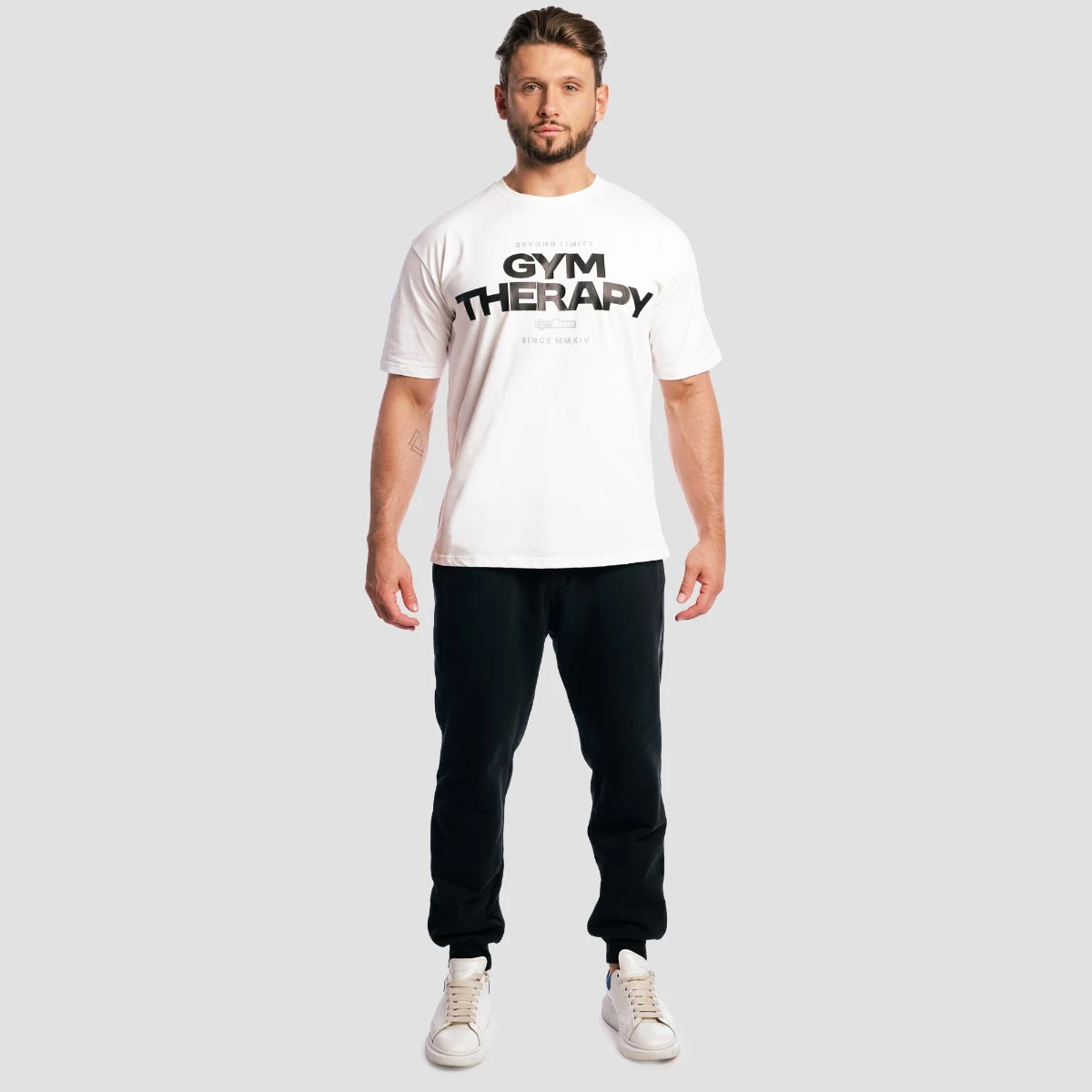 GymBeam Gym Therapy T-shirt White - Rozmiar: S | Kolor: Biały | Waga: 0,275 g | Opakowanie: 65 · záber 4