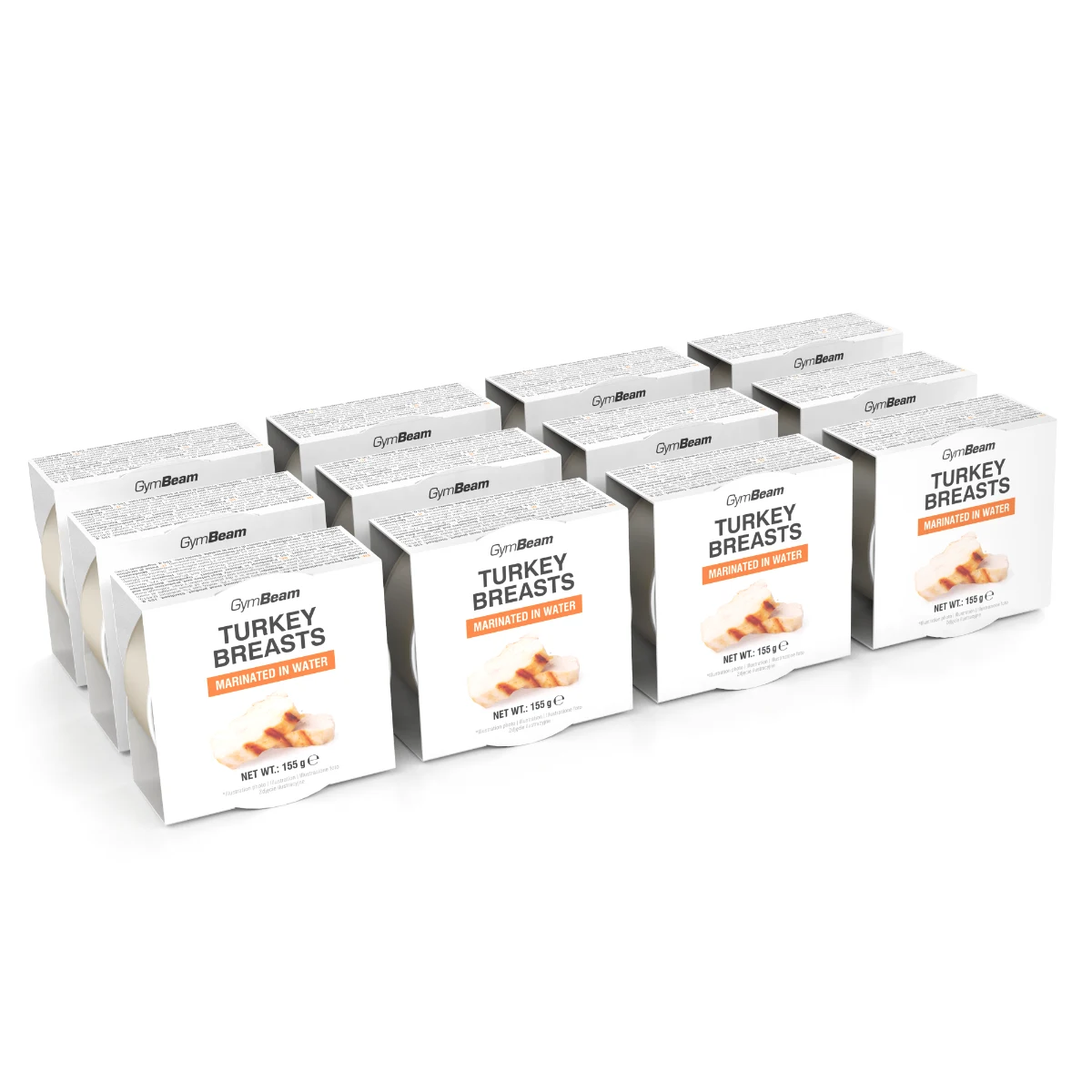 GymBeam Turkey breasts marinated in water - Waga: 1,86 g | Opakowanie: 12 x 155 g · záber 1