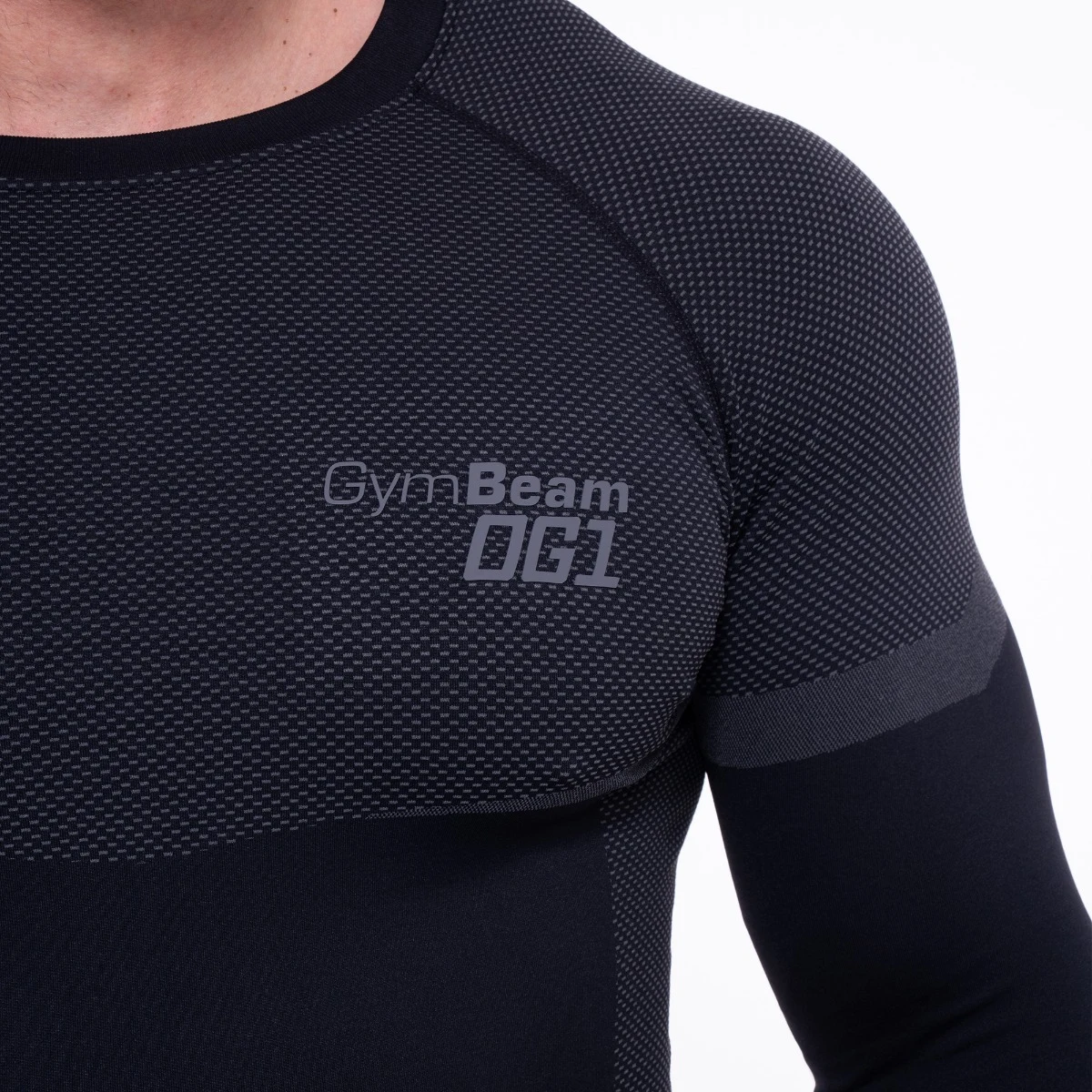 GymBeam OG1 Seamless Longsleeve Black/Grey - Rozmiar: XXL | Kolor: Czarny | Waga: 0,355 g | Opakowanie: 60 · záber 2