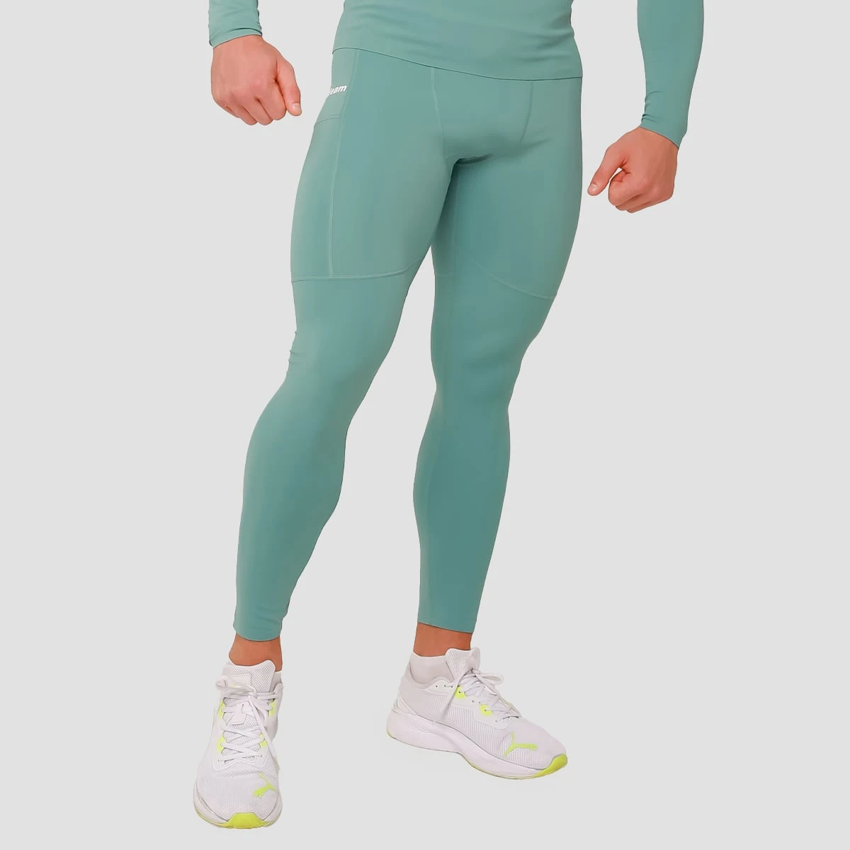 GymBeam High Compression Leggings Blue - Rozmiar: L | Kolor: Niebieski | Waga: 0,21 g | Opakowanie: 65 · záber 1