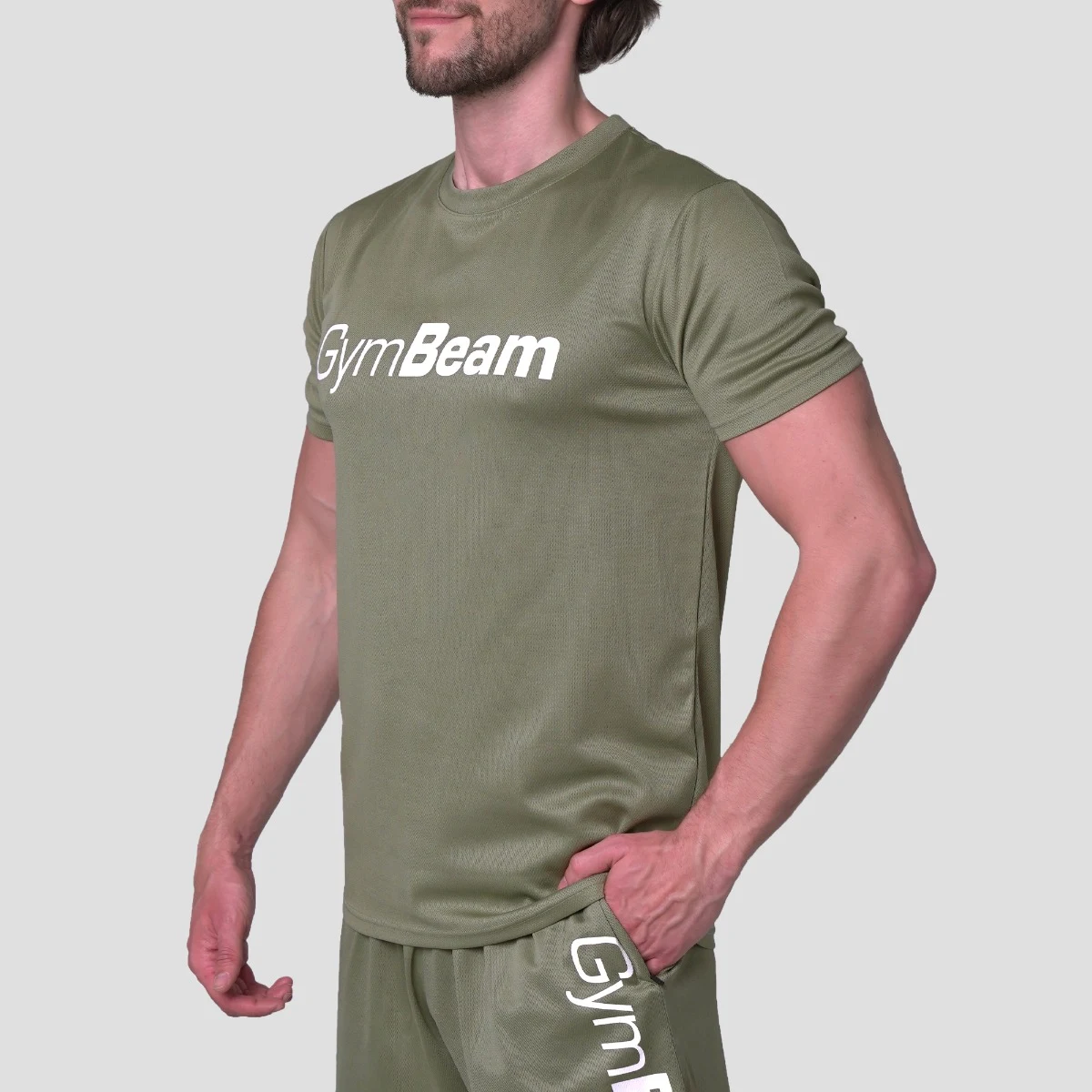 GymBeam Mesh T-Shirt Essence Green - Rozmiar: S | Kolor: Zielony | Waga: 0,1483 g | Opakowanie: 80 · záber 2