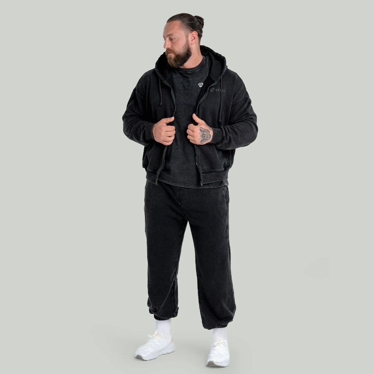 STRIX Zip Hoodie Washed Black · záber 5