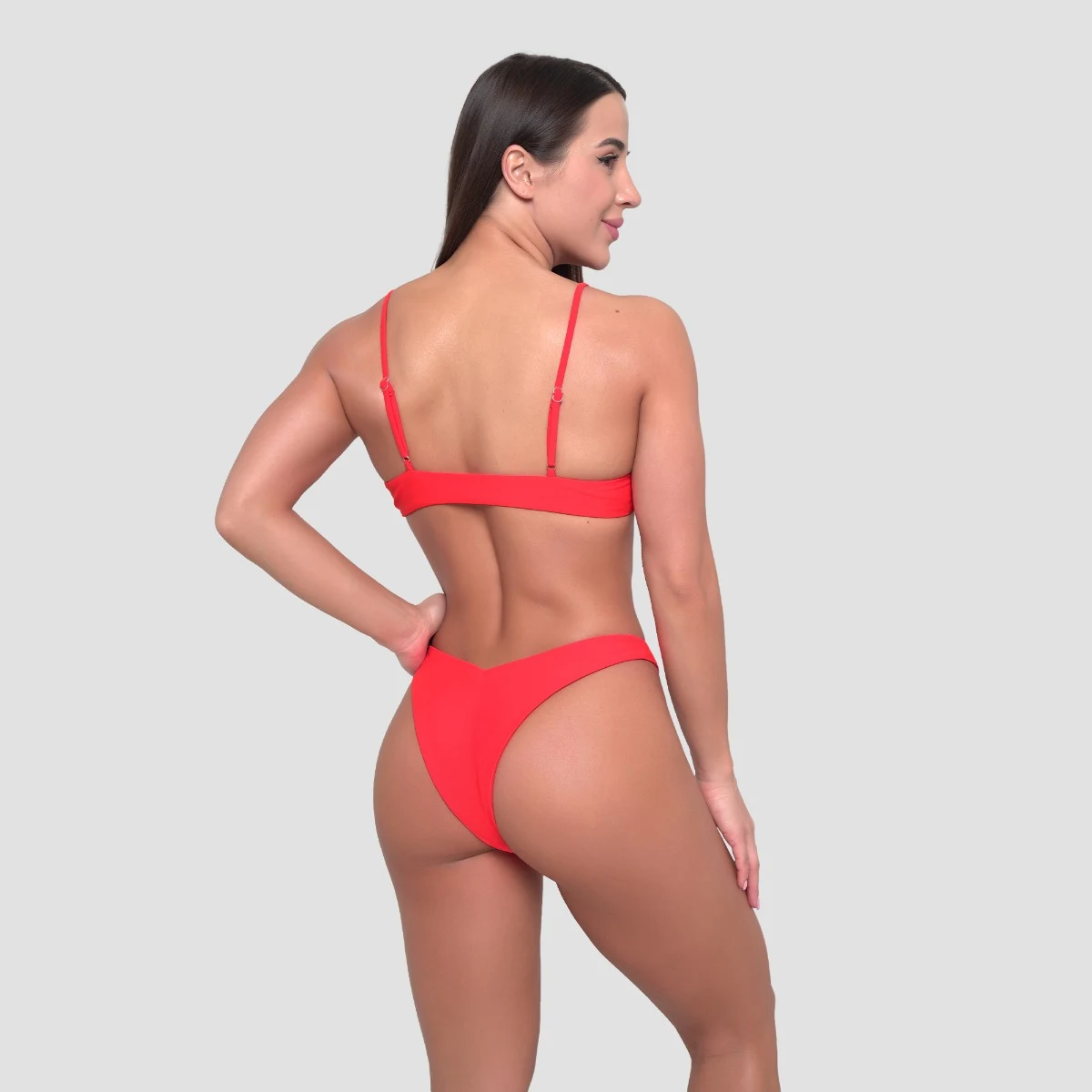 GymBeam Women‘s Bikini Bottom HAWAII Red - Rozmiar: XL | Kolor: Czerwony | Waga: 0,058 g · záber 5