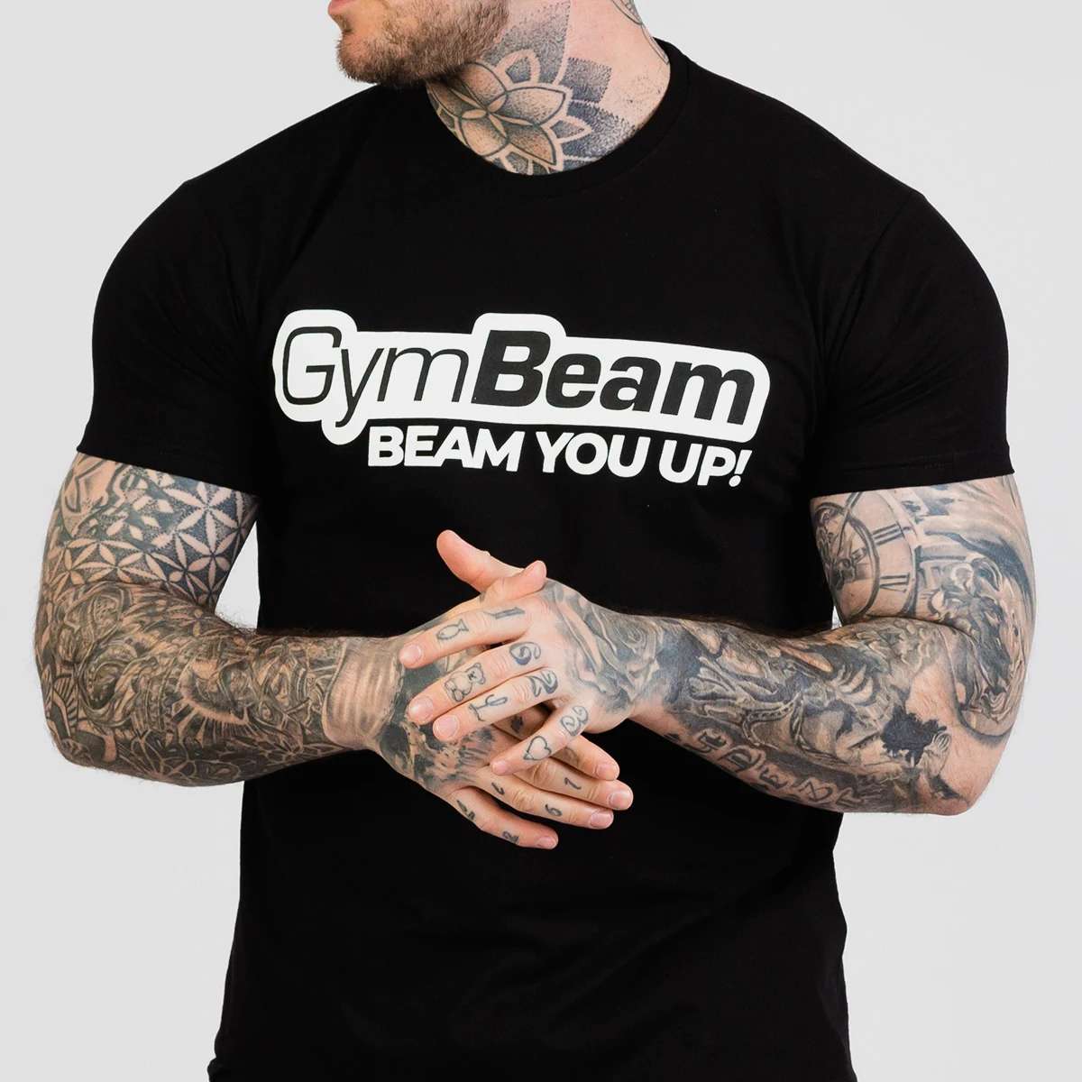 GymBeam Beam T-shirt Black - Kolor: Czarny | Waga: 0,22 g | Opakowanie: 100 · záber 2