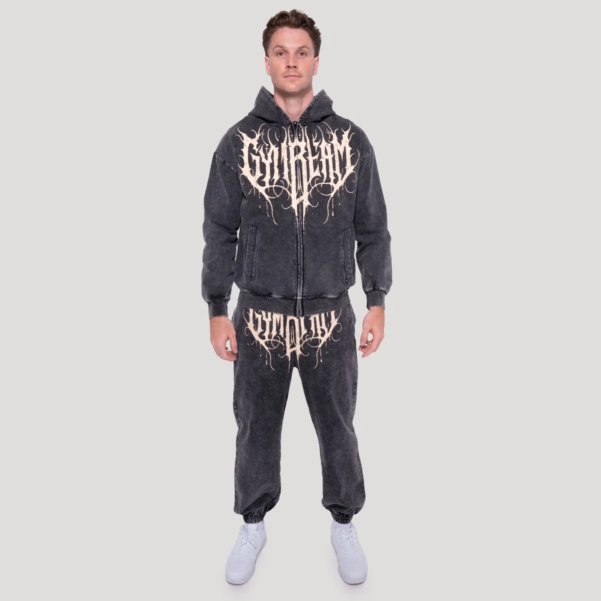 GymBeam Abyss Sweatpants Charcoal - Rozmiar: XXL | Kolor: Czarny | Waga: 0,775 g | Opakowanie: 24 · záber 5