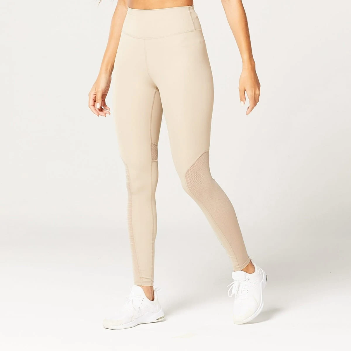 SQUATWOLF Damskie legginsy Mesh Insert Cobblestone - Rozmiar: XS | Kolor: Béžová | Waga: 0,15 g | Opakowanie: 100 · záber 1