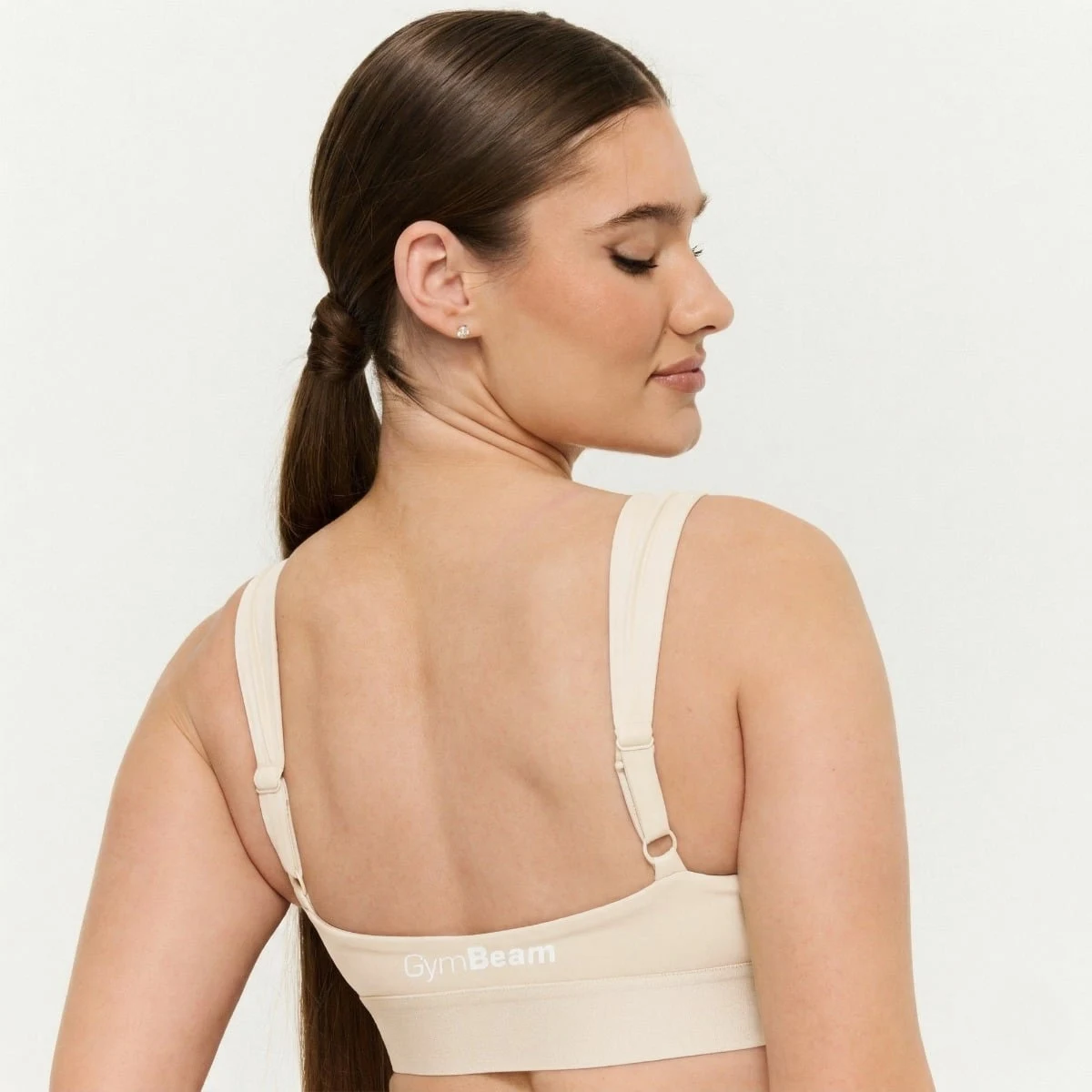 GymBeam Prime Sports Bra Pearl - Rozmiar: XS | Kolor: Béžová | Waga: 0,095 g | Opakowanie: 90 · záber 3
