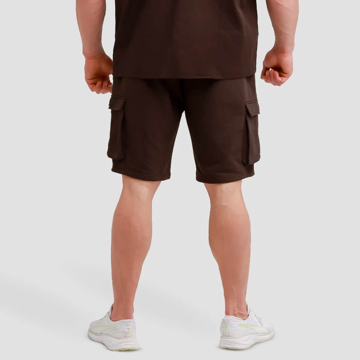GymBeam Utility Shorts Brown - Rozmiar: L | Kolor: Brązowy | Waga: 0,46 g · záber 2