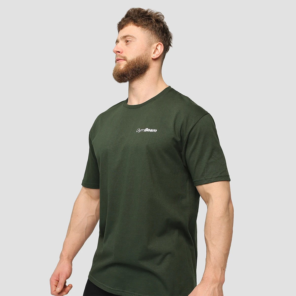 GymBeam Men‘s Basic T-Shirt Green - Rozmiar: L | Kolor: Zielony | Waga: 0,147 g · záber 3