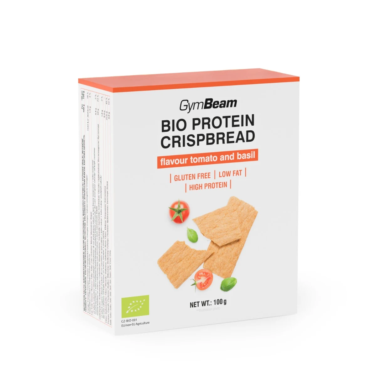 GymBeam BIO Protein Crispbread - Smak: Tomato & basil | Objętość: 100 g | Waga: 0,136 g | Opakowanie: 100 g · záber 3