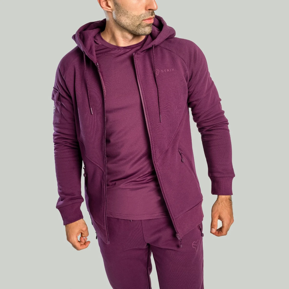 STRIX Bluza z kapturem na zamek Nova Plum - Rozmiar: XL | Kolor: Fioletowy | Waga: 0,8 g | Opakowanie: 22 · záber 2