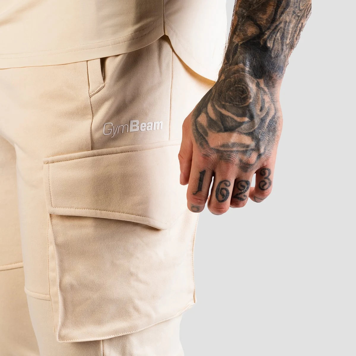 GymBeam Men‘s TRN Joggers Sand - Rozmiar: XXL | Kolor: Béžová | Waga: 0,66 g | Opakowanie: 35 · záber 3