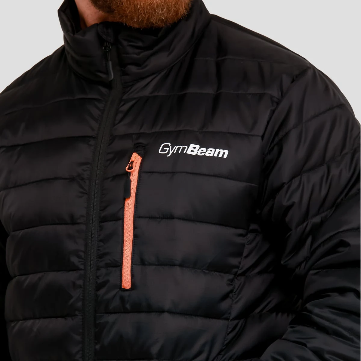 GymBeam Men‘s Puffer Jacket Black/Orange - Rozmiar: XL | Kolor: Czarny | Waga: 0,57 g | Opakowanie: 20 · záber 2