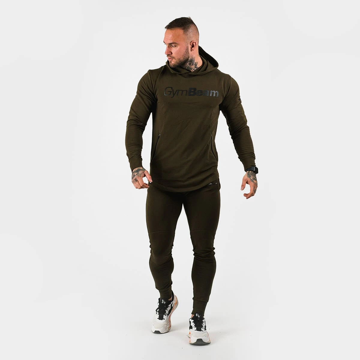 GymBeam Męskie spodnie dresowe Urban Military Green · záber 3