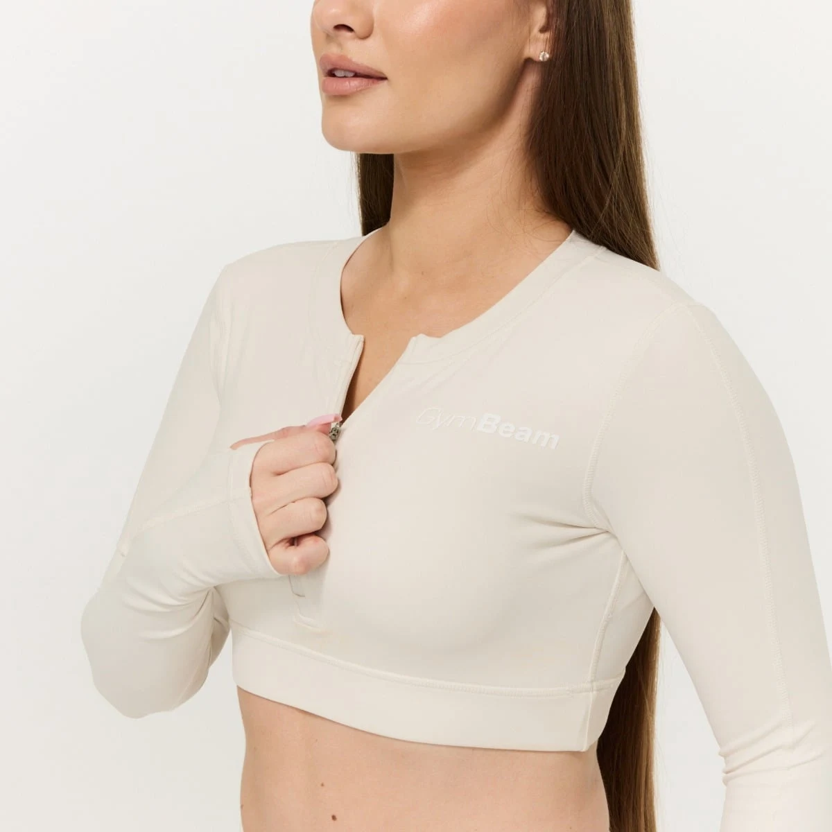GymBeam Women‘s Prime Sports Top Pearl - Rozmiar: XS | Kolor: Béžová | Waga: 0,185 g | Opakowanie: 73 · záber 4