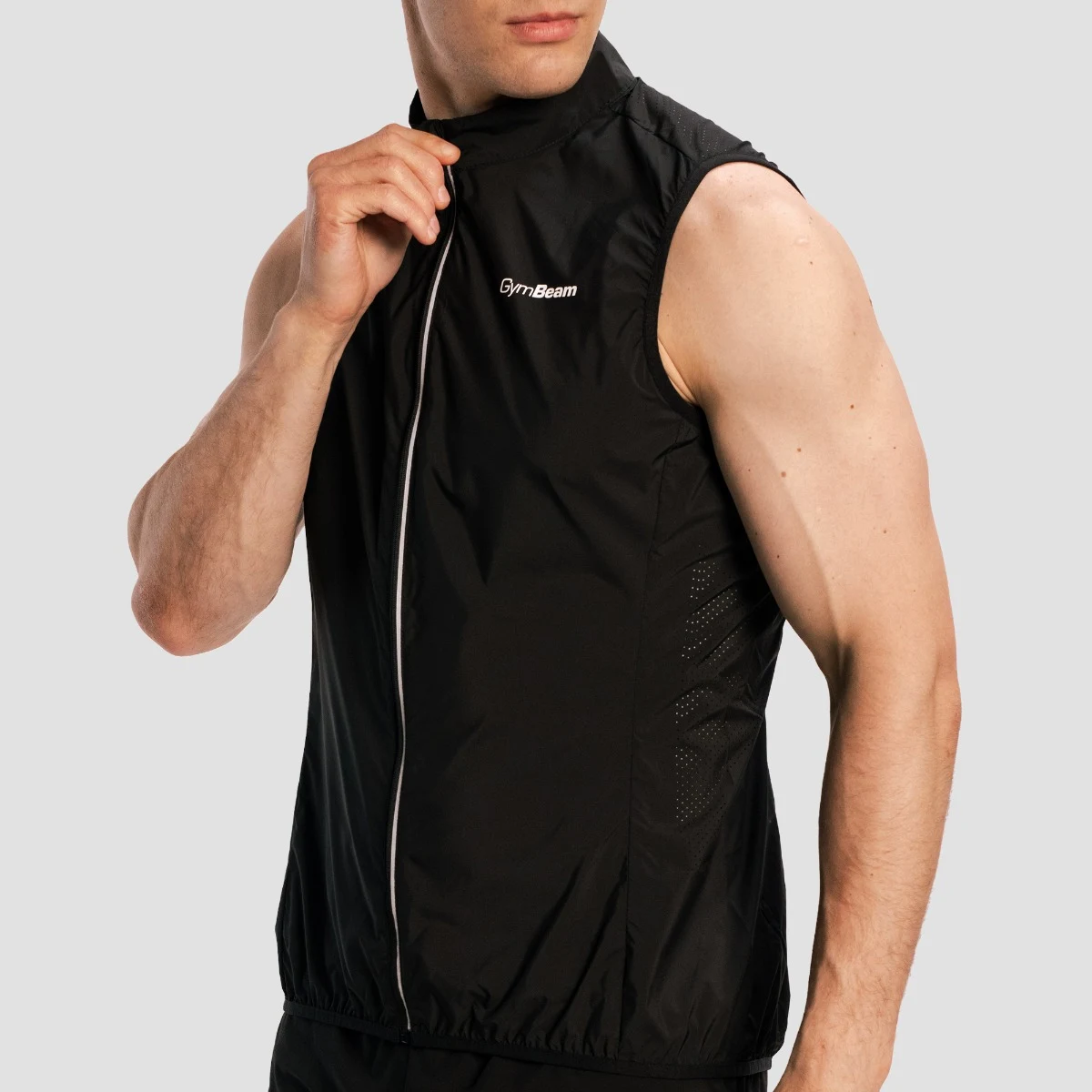 GymBeam Men‘s Pulse X Running Gillet Black - Rozmiar: XL | Kolor: Czarny | Waga: 0,103 g | Opakowanie: 80 · záber 2