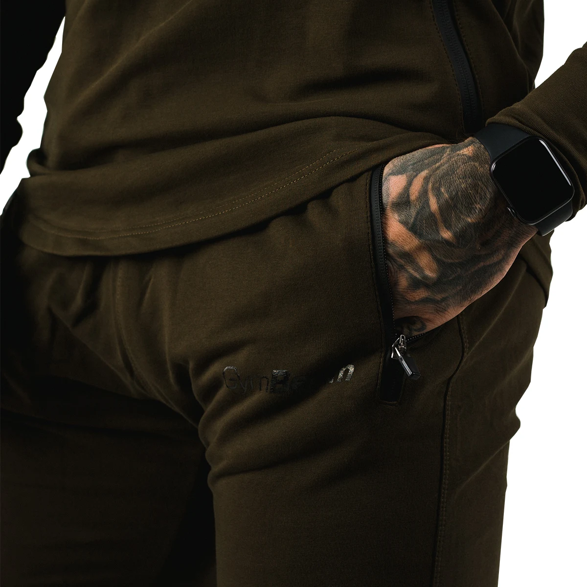 GymBeam Męskie spodnie dresowe Urban Military Green · záber 5