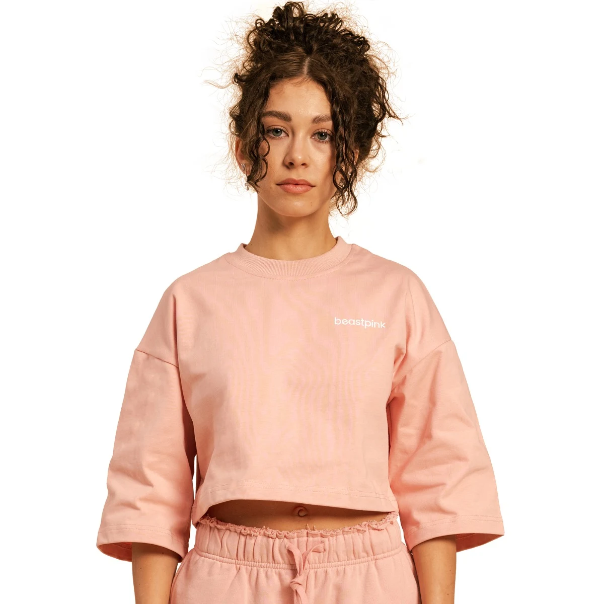 BeastPink Women‘s Serenity Cropped T-shirt Pink - Rozmiar: XL | Kolor: Różowy | Waga: 0,281 g | Opakowanie: 70 · záber 5