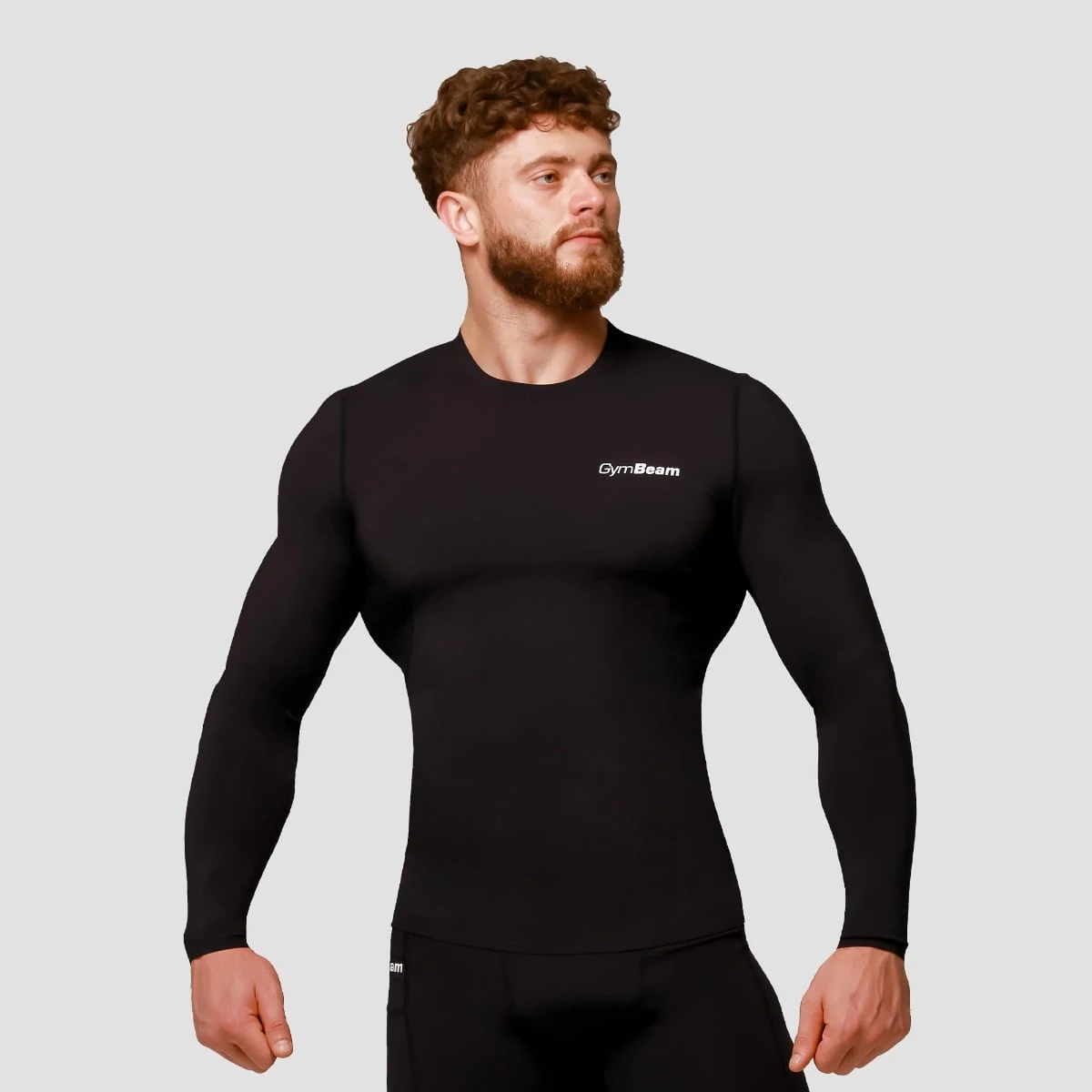 GymBeam Mid Compression Long Sleeve T-shirt Black - Rozmiar: XXL | Kolor: Czarny | Waga: 0,25 g | Opakowanie: 55 · záber 1