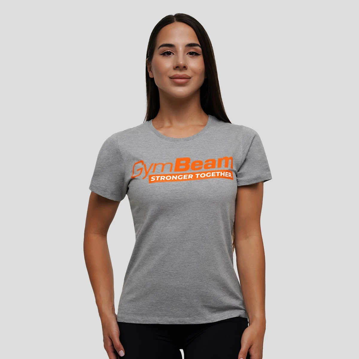 GymBeam Women‘s Stronger Together T-shirt Grey - Rozmiar: XL | Kolor: Szary | Waga: 0,2 g · záber 1