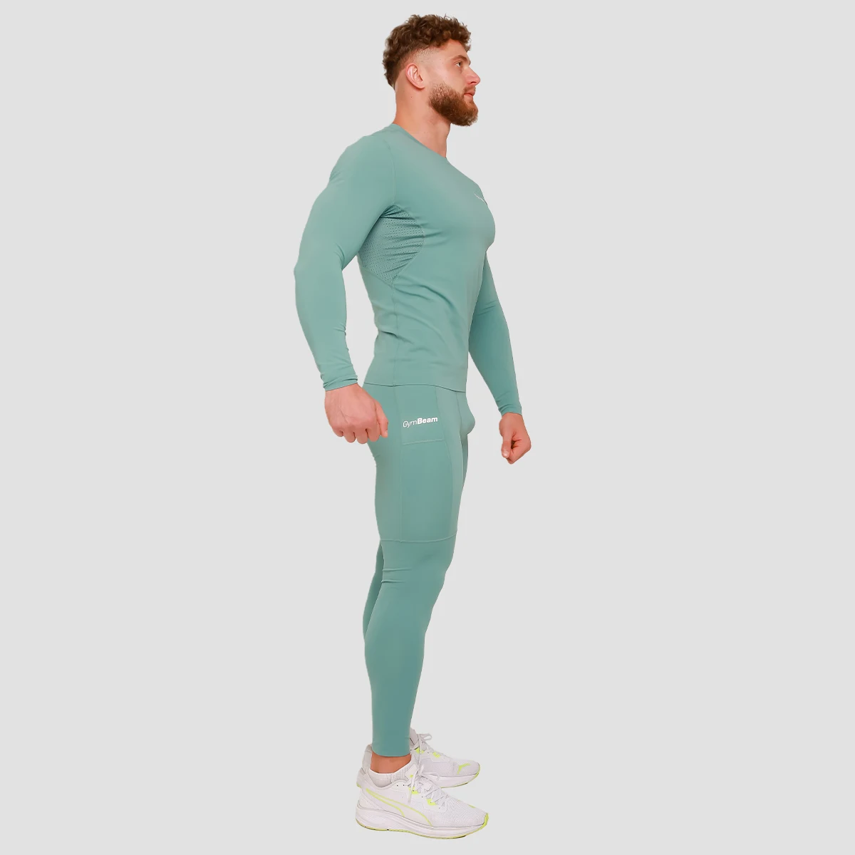 GymBeam High Compression Long Sleeve T-shirt Blue - Kolor: Niebieski | Waga: 0,29 g | Opakowanie: 55 · záber 5