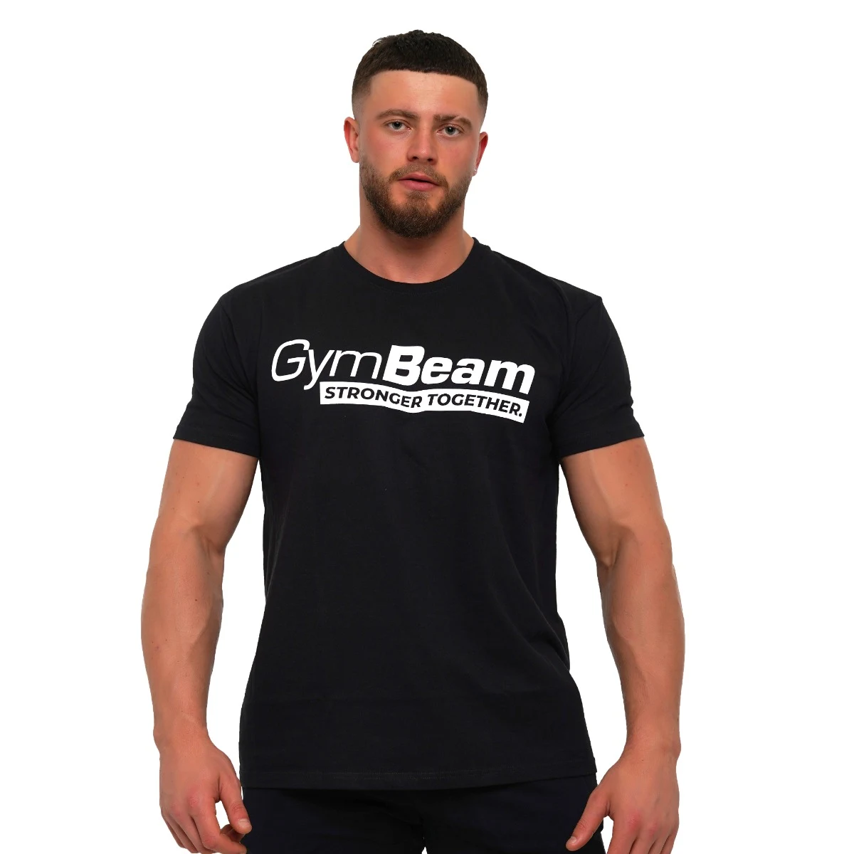 GymBeam Stronger Together T-shirt Black - Rozmiar: S | Vek: Dorośli | Waga: 0,198 g · záber 5