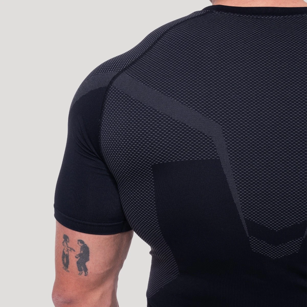 GymBeam OG1 Seamless T-shirt Black/Grey - Rozmiar: XXL | Kolor: Czarny | Waga: 0,291 g | Opakowanie: 80 · záber 5