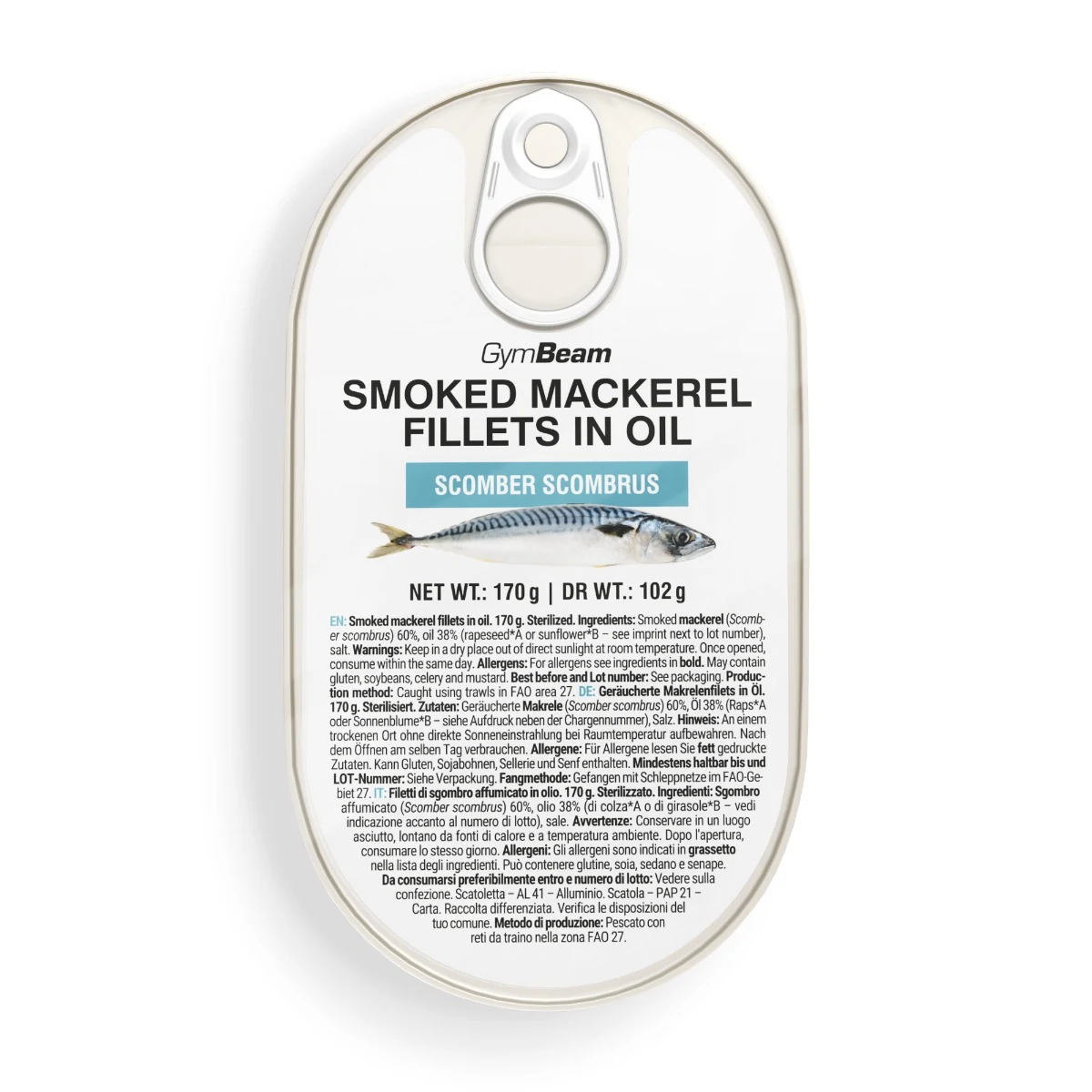 GymBeam Smoked mackerel fillets in oil · záber 1