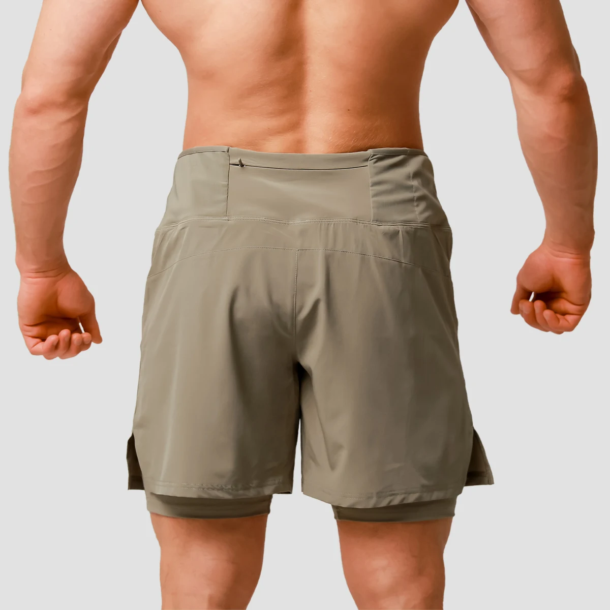 GymBeam Pulse Running shorts 2in1 Vetiver - Rozmiar: M | Kolor: Zielony | Waga: 0,2 g | Opakowanie: 70 · záber 4