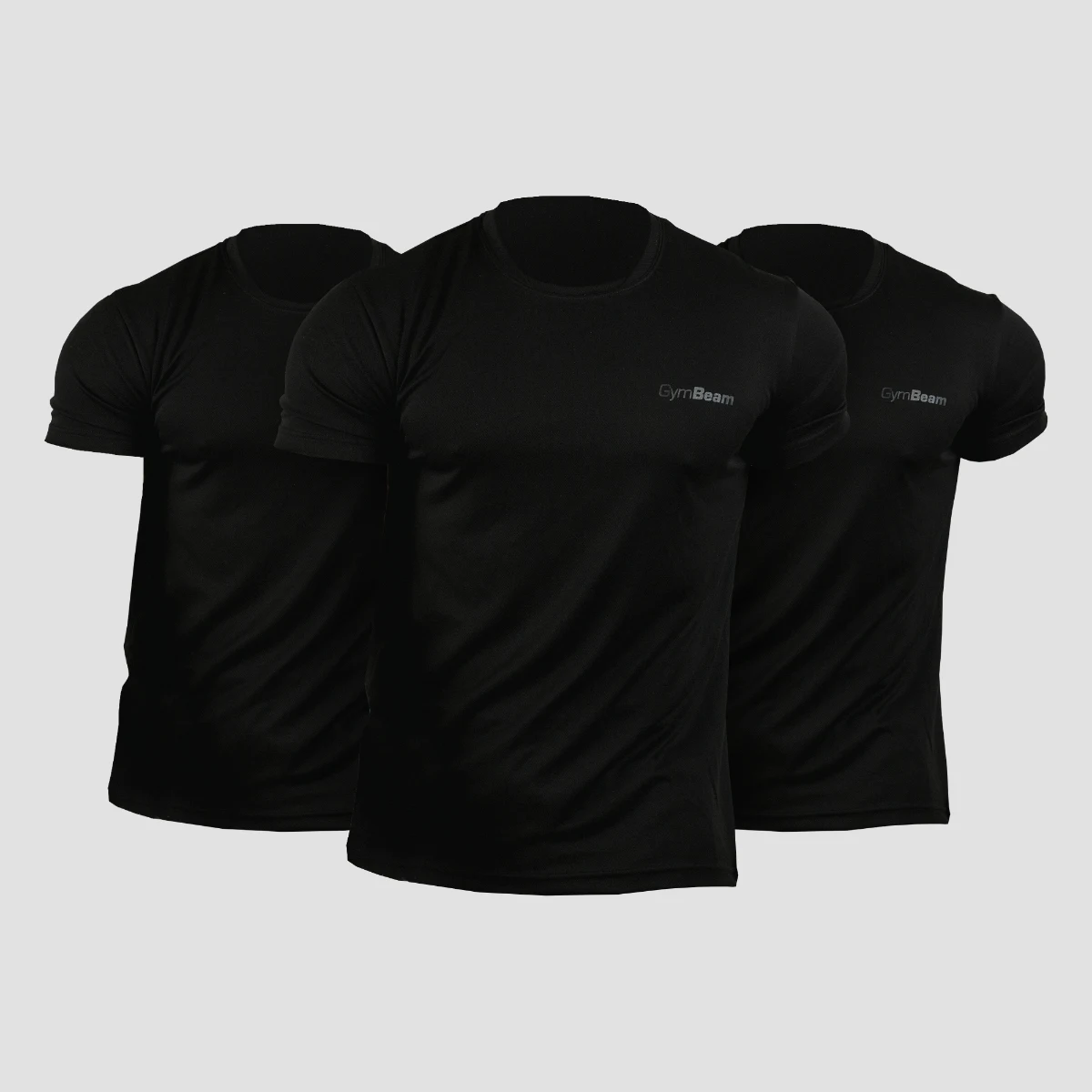 GymBeam Men‘s TRN T-Shirt 3Pack Black - Rozmiar: 3, S | Kolor: Czarny | Waga: 0,39 g · záber 1