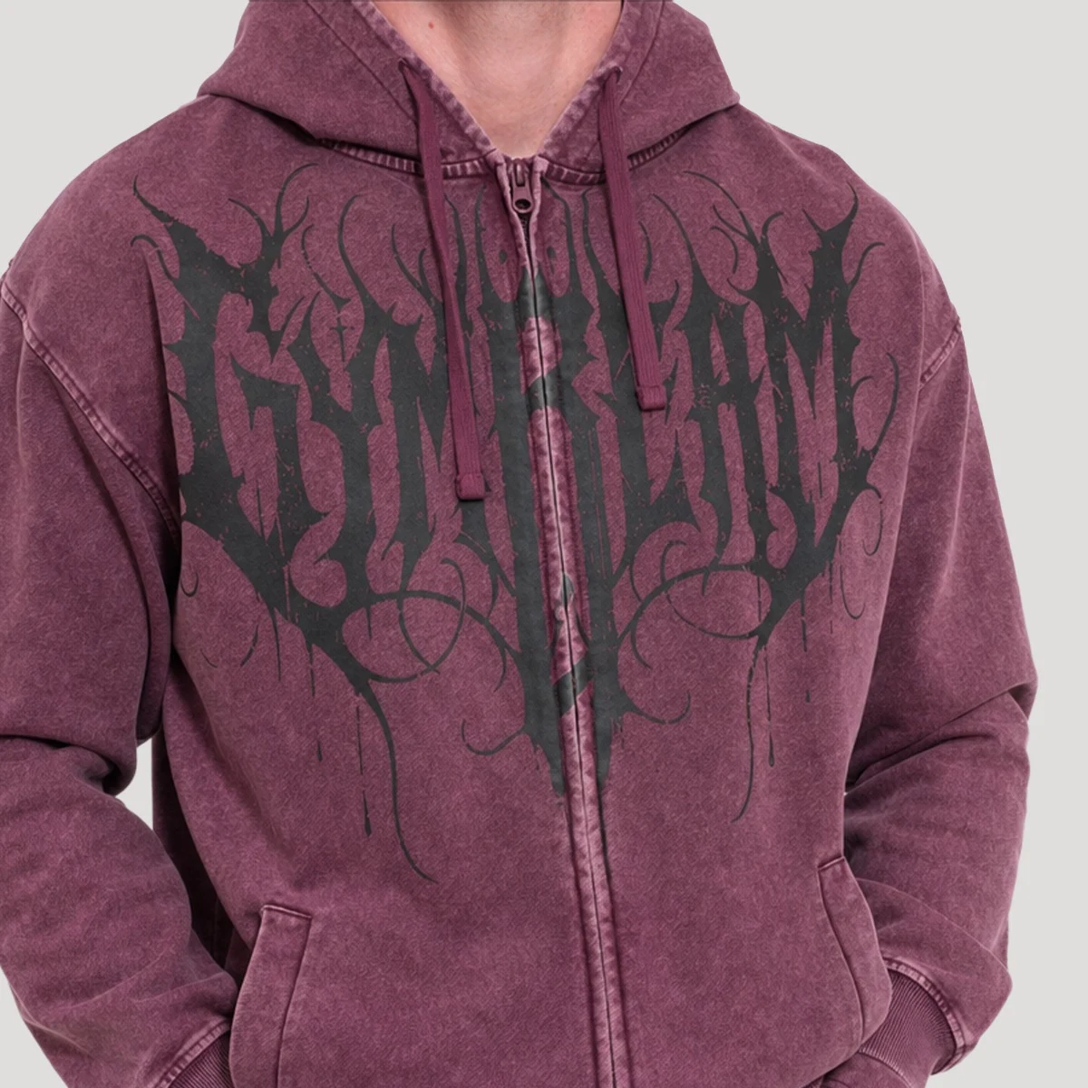 GymBeam Abyss Hoodie Raisin - Rozmiar: XXL | Kolor: Fioletowy | Waga: 0,945 g | Opakowanie: 21 · záber 2