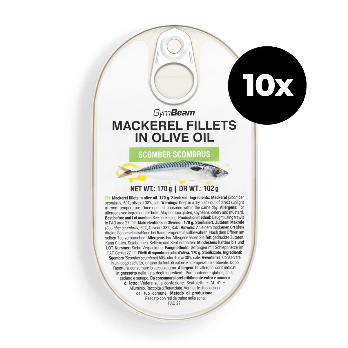 GymBeam Mackerel fillets in olive oil · záber 2