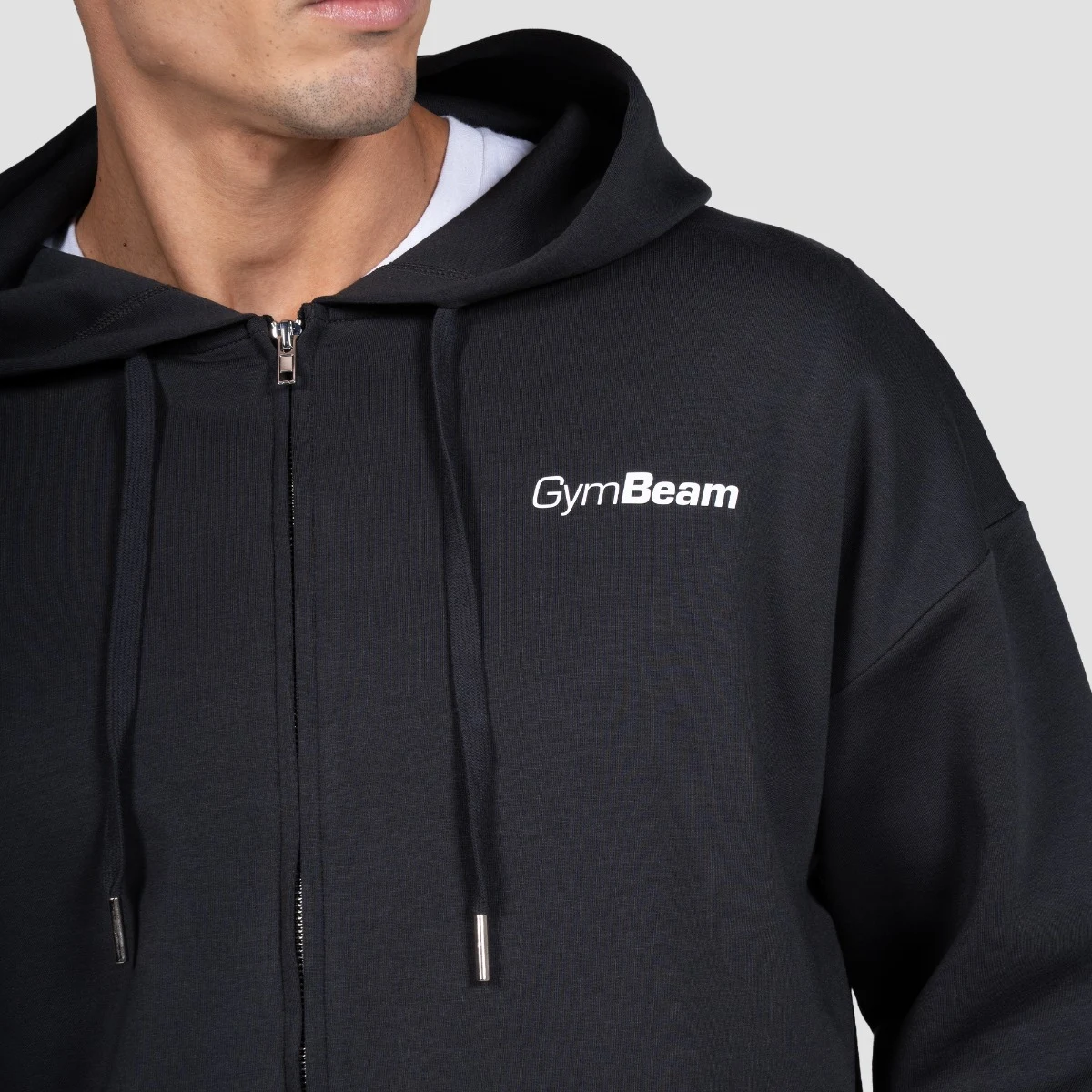GymBeam Relay Zip Hoodie Black - Rozmiar: S | Kolor: Czarny | Waga: 0,60386 g | Opakowanie: 34 · záber 2