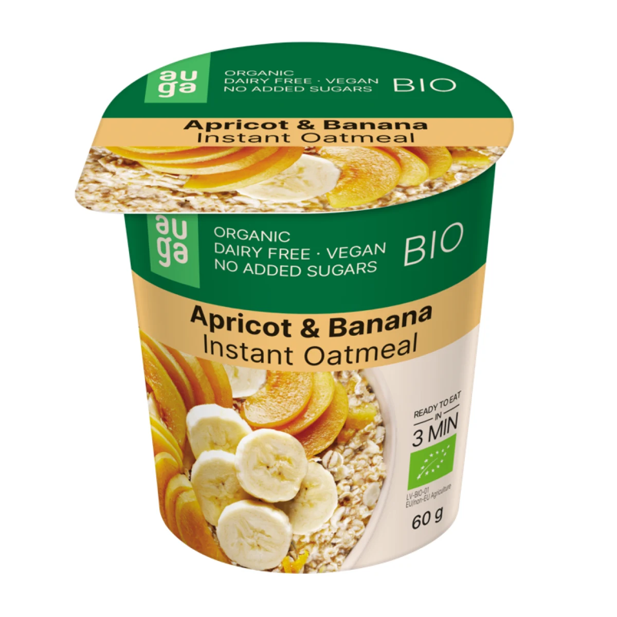 Auga Organic BIO płatki owsiane pełnoziarniste - Smak: Morela banan | Waga: 0,06 g | Opakowanie: 60 g · záber 1