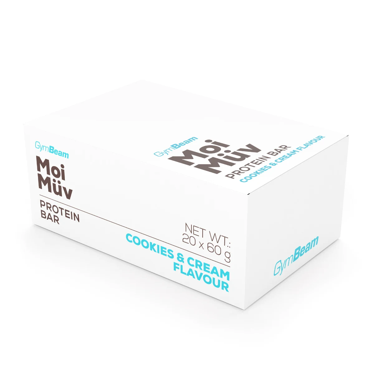 Gymbeam Baton białkowy MoiMüv - Smak: Cookies & cream | Waga: 1,2 g | Opakowanie: 20 x 60 g · záber 1