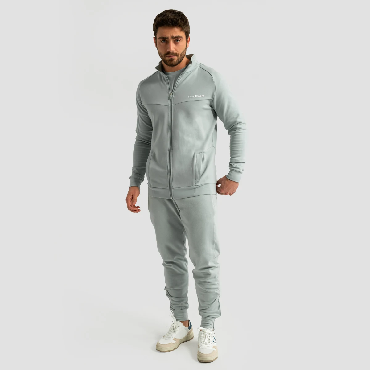 GymBeam Limitless Zip Up Hoodie Eucalypt - Kolor: Zielony | Waga: 0,556 g · záber 5