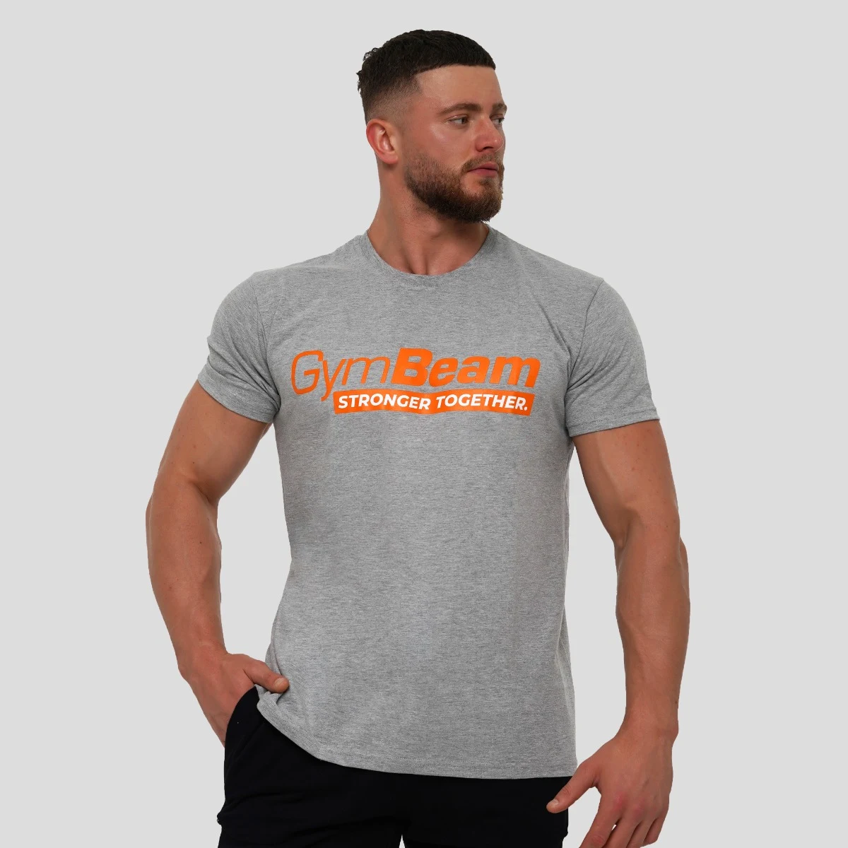 GymBeam Stronger Together T-shirt Grey - Kolor: Szary | Waga: 0,211 g · záber 2