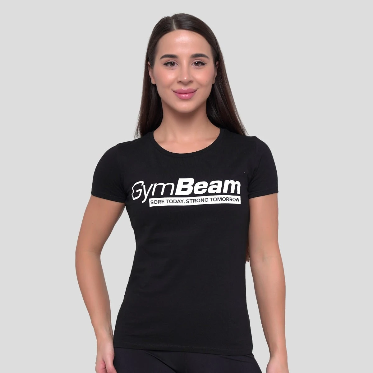 GymBeam Women‘s Strong Tomorrow T-shirt Black - Rozmiar: XS | Kolor: Czarny | Waga: 0,1 g · záber 1