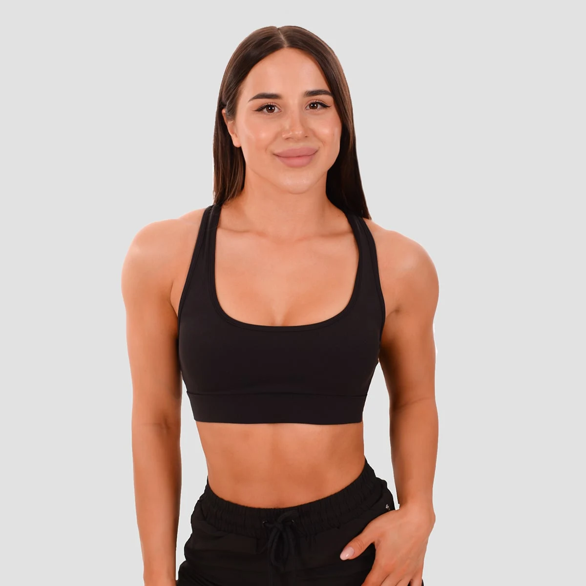 GymBeam Športová podprsenka Mesh Panel black - Rozmiar: S | Kolor: Czarny | Waga: 0,15 g | Opakowanie: 100 · záber 1