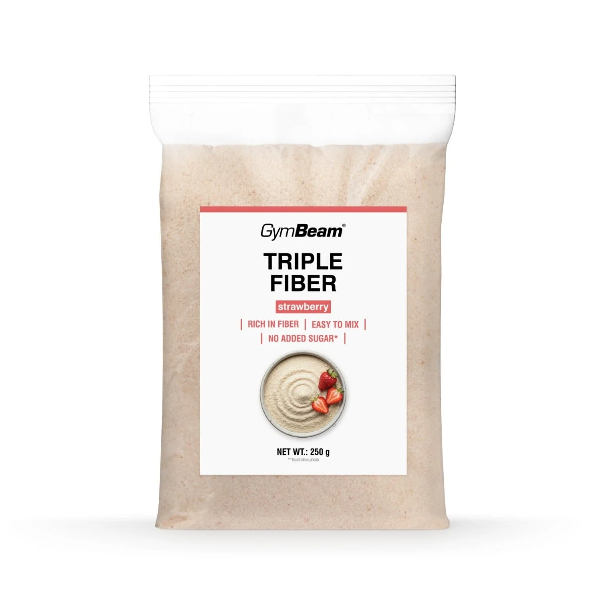 GymBeam Triple fiber - Smak: Truskawka | Waga: 0,25 g | Opakowanie: 250 g · záber 1