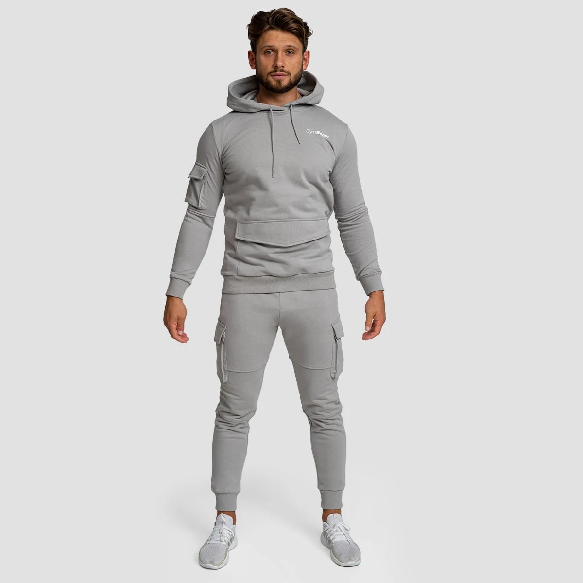GymBeam Men‘s TRN Hoodie Grey - Kolor: Szary | Waga: 0,754 g | Opakowanie: 26 · záber 4