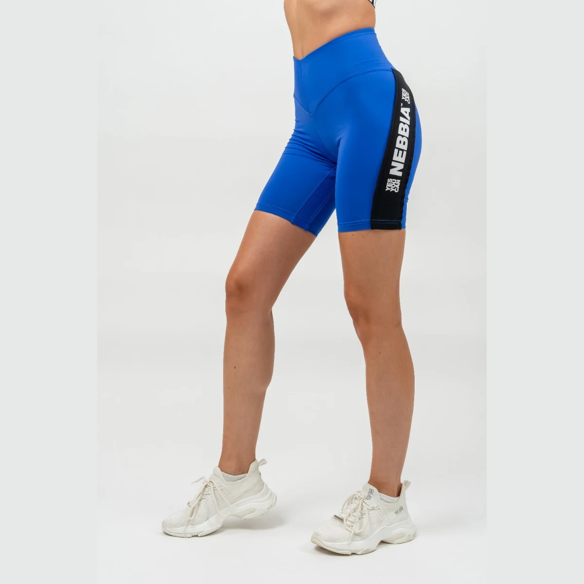 Women‘s High Waisted Iconic Biker Shorts Blue - NEBBIA · záber 2