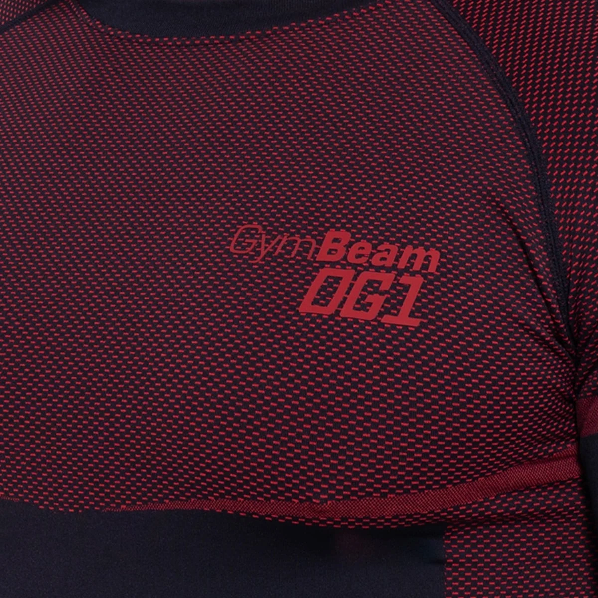GymBeam OG1 Seamless Longsleeve Black/Red - Rozmiar: L | Kolor: Czarny | Waga: 0,3 g | Opakowanie: 70 · záber 3