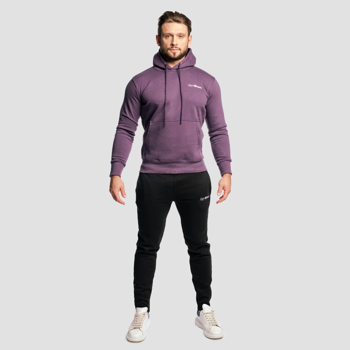 GymBeam Men’s Athlete Hoodie Obsidian - Rozmiar: S | Kolor: Fioletowy | Waga: 0,47 g | Opakowanie: 25 · záber 4