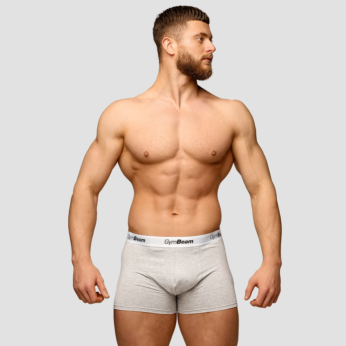 GymBeam Męskie bokserki Essentials 3-pak Grey - Rozmiar: M | Kolor: Szary | Waga: 0,23 g | Opakowanie: 72 · záber 4