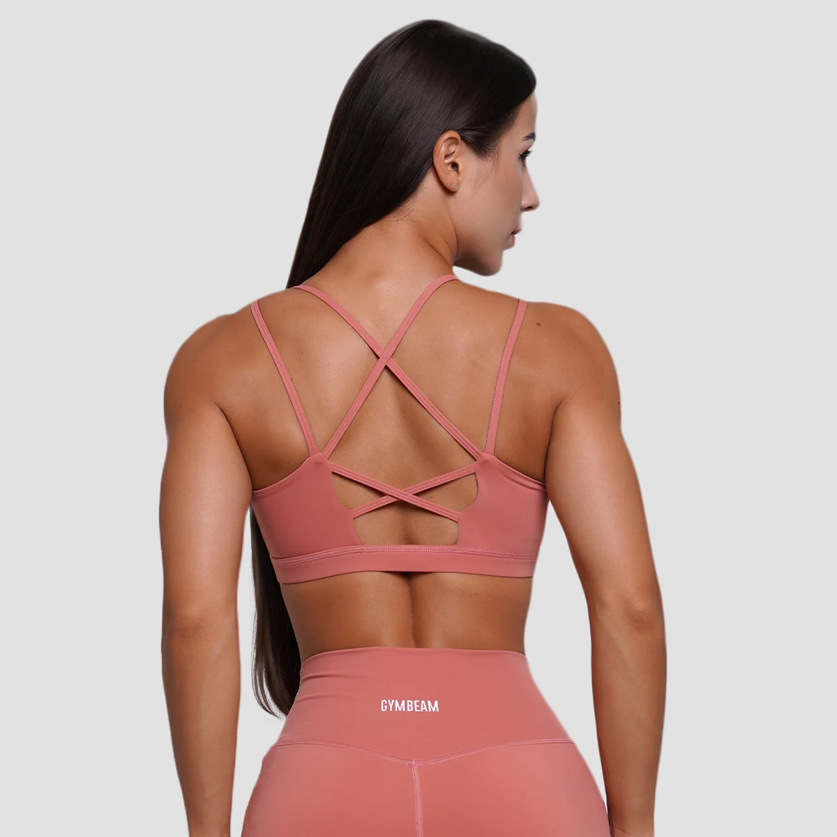 GymBeam FIT Sports Bra Salmon - Rozmiar: S | Kolor: Różowy | Waga: 0,118 g | Opakowanie: 130 · záber 3