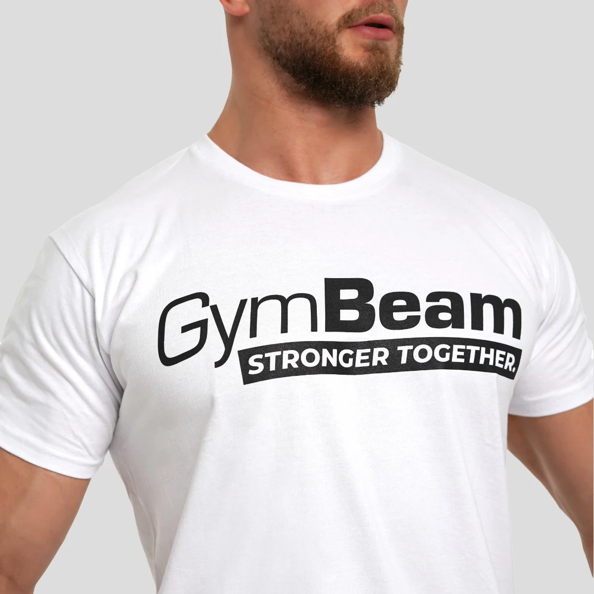 GymBeam Stronger Together T-shirt White - Rozmiar: M | Kolor: Biały | Waga: 0,2 g · záber 4